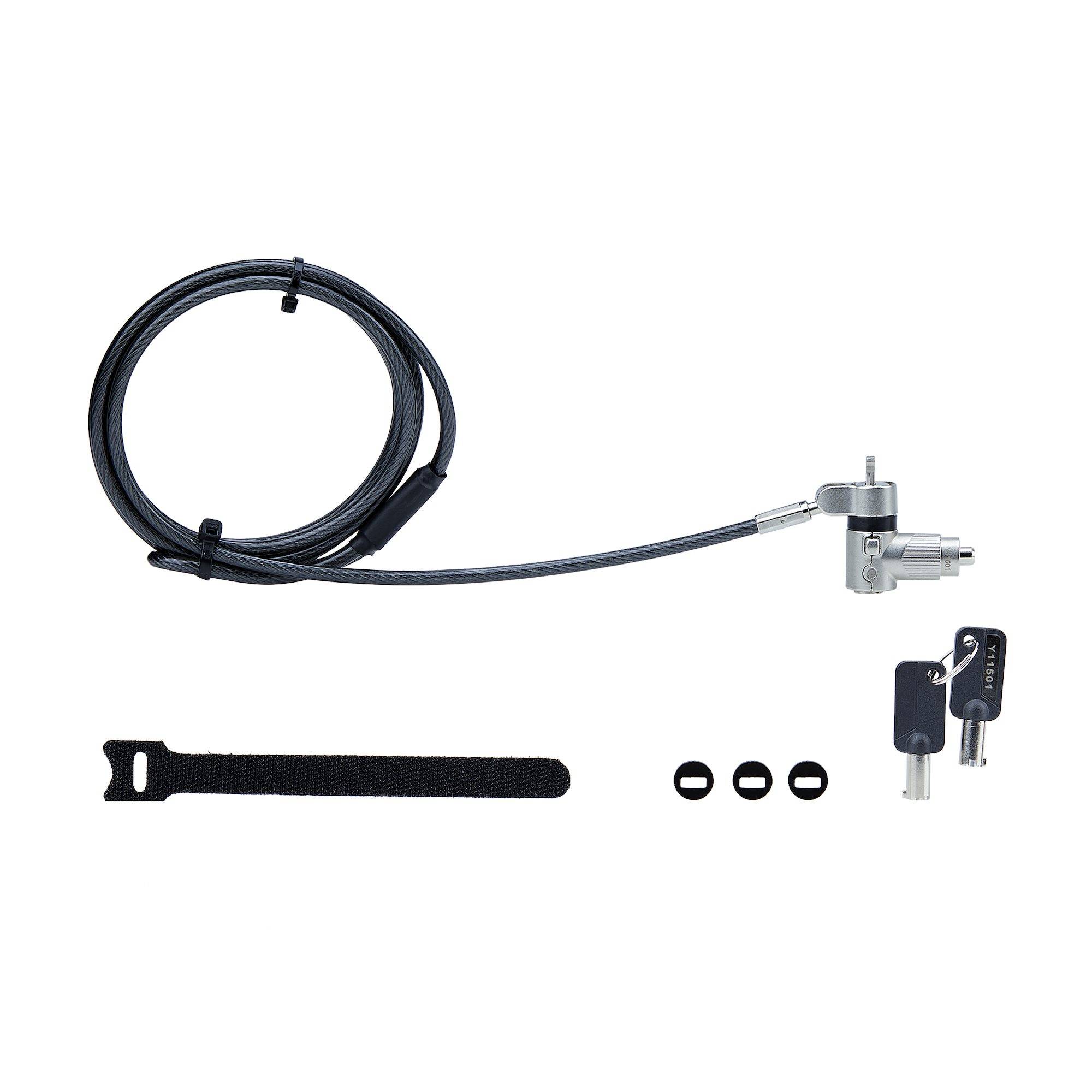 StarTech.com 2m Universeel Laptop Kabelslot, Anti-diefstal Kabelslot, Security Kabel voor Notebook Compatibel met Noble Wedge&reg;/Nano/K-Slot, Snijbestendig, Stalen Beveiligingskabel voor Laptop met Sleutel