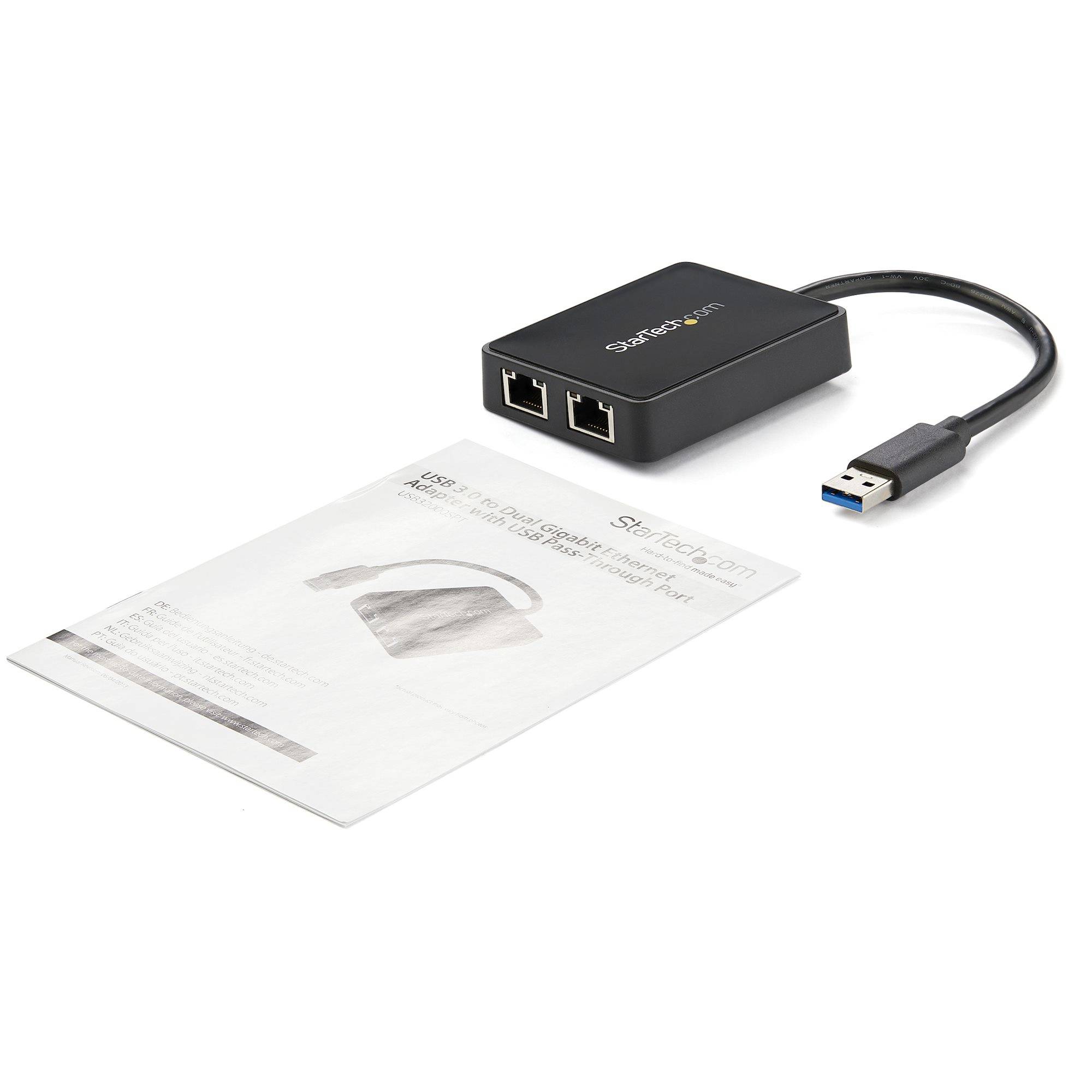 StarTech.com USB 3.0 naar 2-poorts gigabit Ethernet-adapter NIC met USB-poort