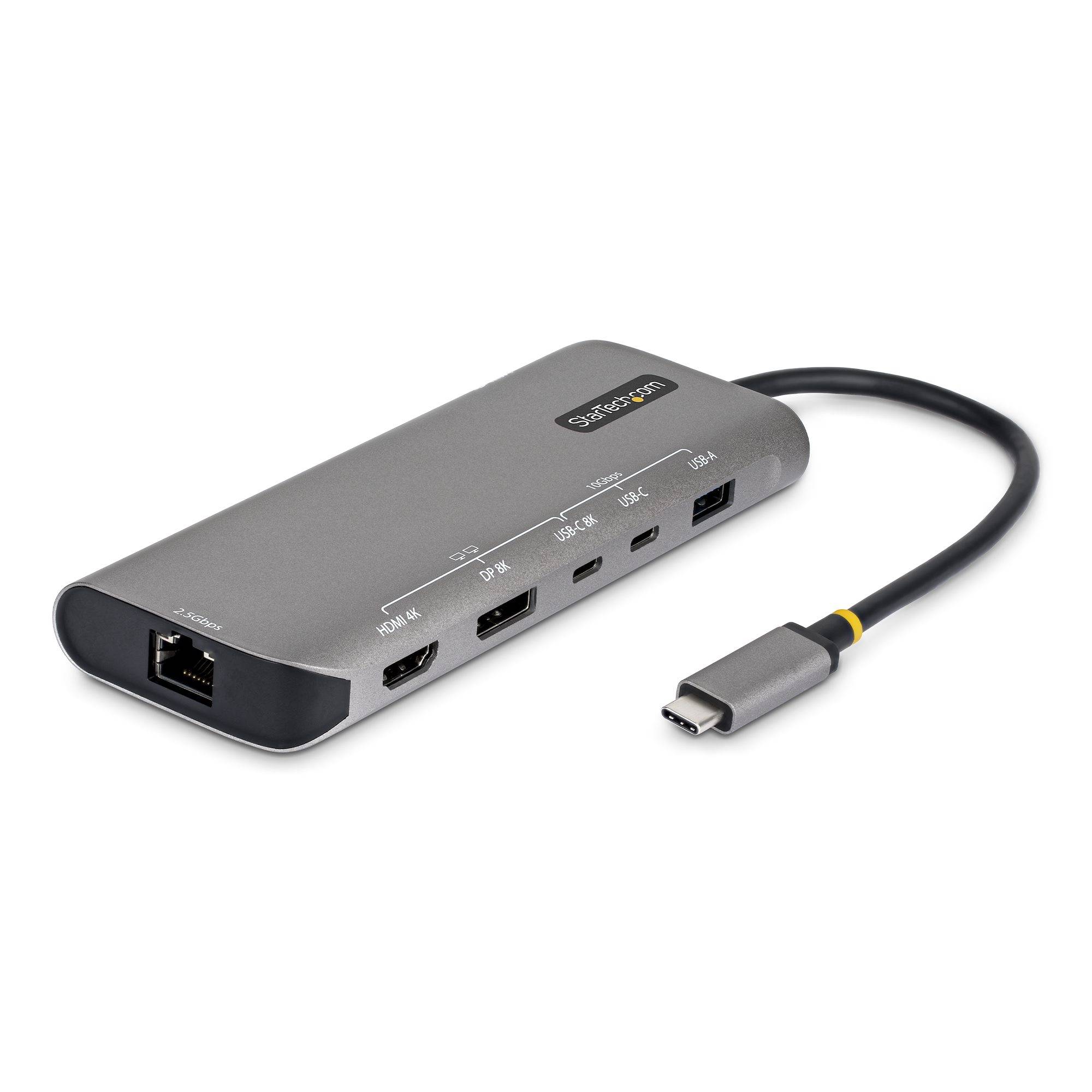 StarTech.com USB4 Multiport Adapter, Driverless Dual 4K voor macOS en Windows, 140W Power Delivery Charging, 3-Port 10Gbps Hub, 2.5GbE, Mini Dock