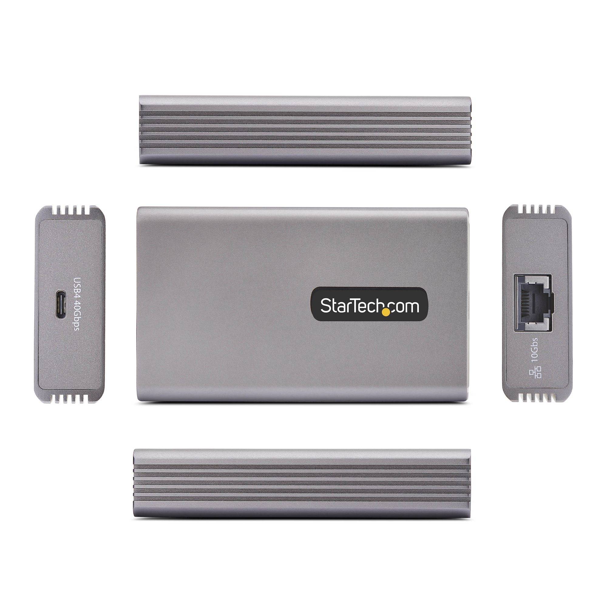 StarTech.com USB4 naar Ethernet Adapter, 10GbE, Multi-Gigabit, Thunderbolt Compatibel, 10GBASE-T/5G/2.5G NIC, 10G LAN Adapter, 0,5m USB4 Kabel, Win/Mac, TAA