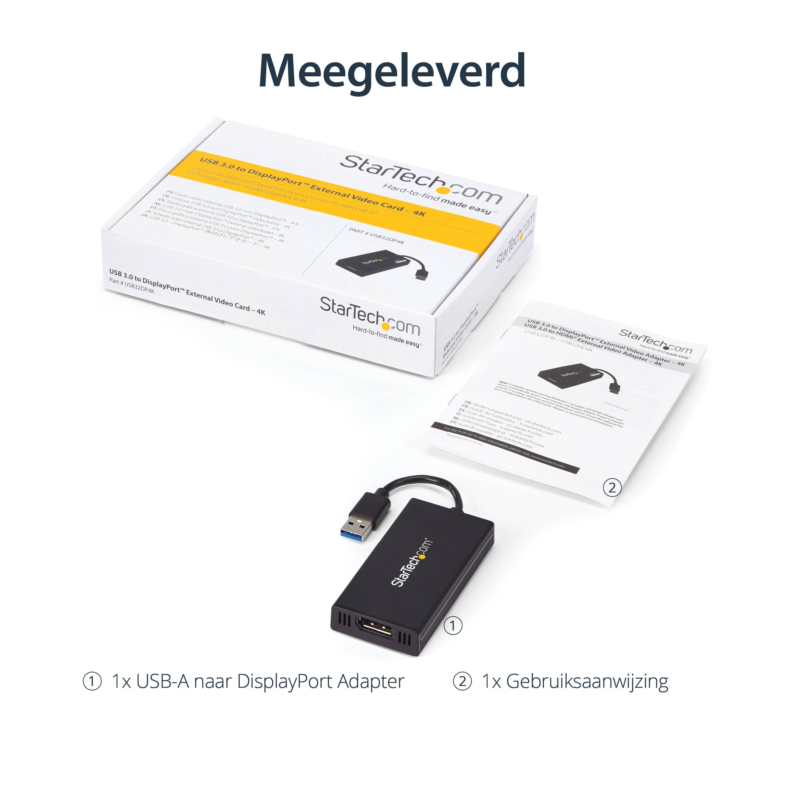 StarTech.com USB 3.0 naar 4K DisplayPort externe Multi-Monitor grafische videoadapter – DisplayLink gecertificeerd – Ultra HD 4K