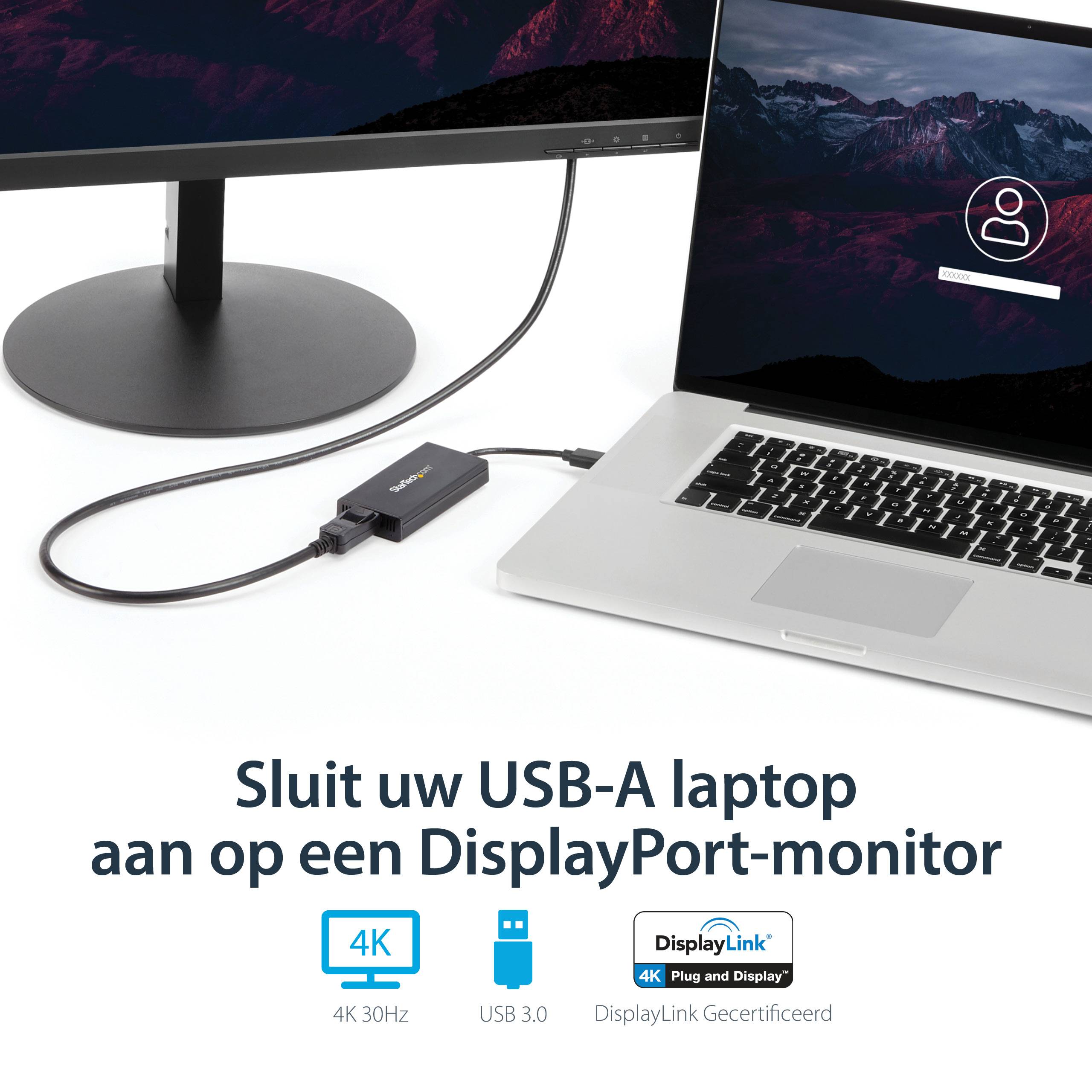 StarTech.com USB 3.0 naar 4K DisplayPort externe Multi-Monitor grafische videoadapter – DisplayLink gecertificeerd – Ultra HD 4K