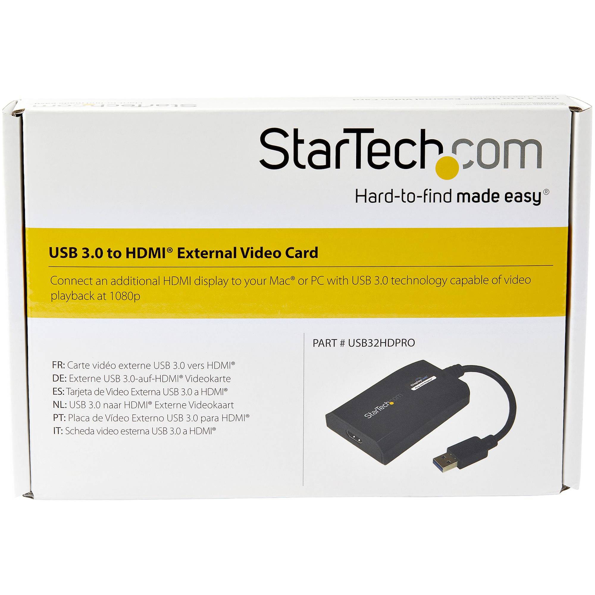 StarTech.com USB 3.0-naar-HDMI externe Multi-Monitor grafische videoadapter voor Mac & pc – DisplayLink gecertificeerd – HD 1080p