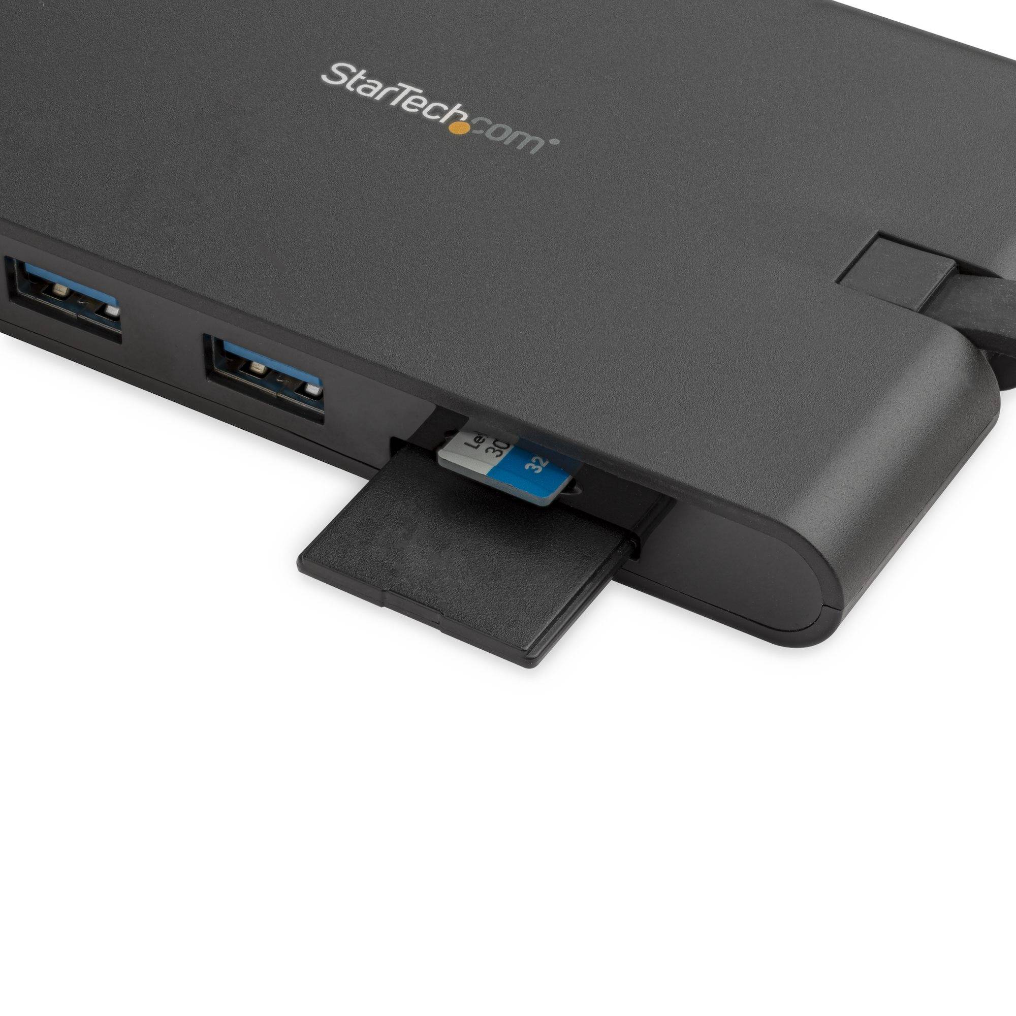 StarTech.com USB-C Multiport Adapter - USB Type-C 8-in-1 Mini Dock met HDMI 4K of VGA 1080p - 100W Power Delivery Passthrough, 3-Port USB 3.0 Hub, GbE, SD & MicroSD - Laptop Travel Dock