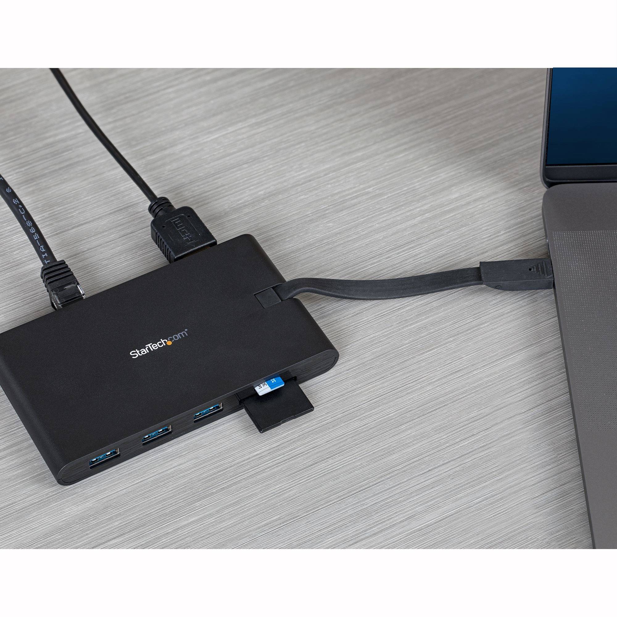 StarTech.com USB-C Multiport Adapter - USB Type-C 8-in-1 Mini Dock met HDMI 4K of VGA 1080p - 100W Power Delivery Passthrough, 3-Port USB 3.0 Hub, GbE, SD & MicroSD - Laptop Travel Dock