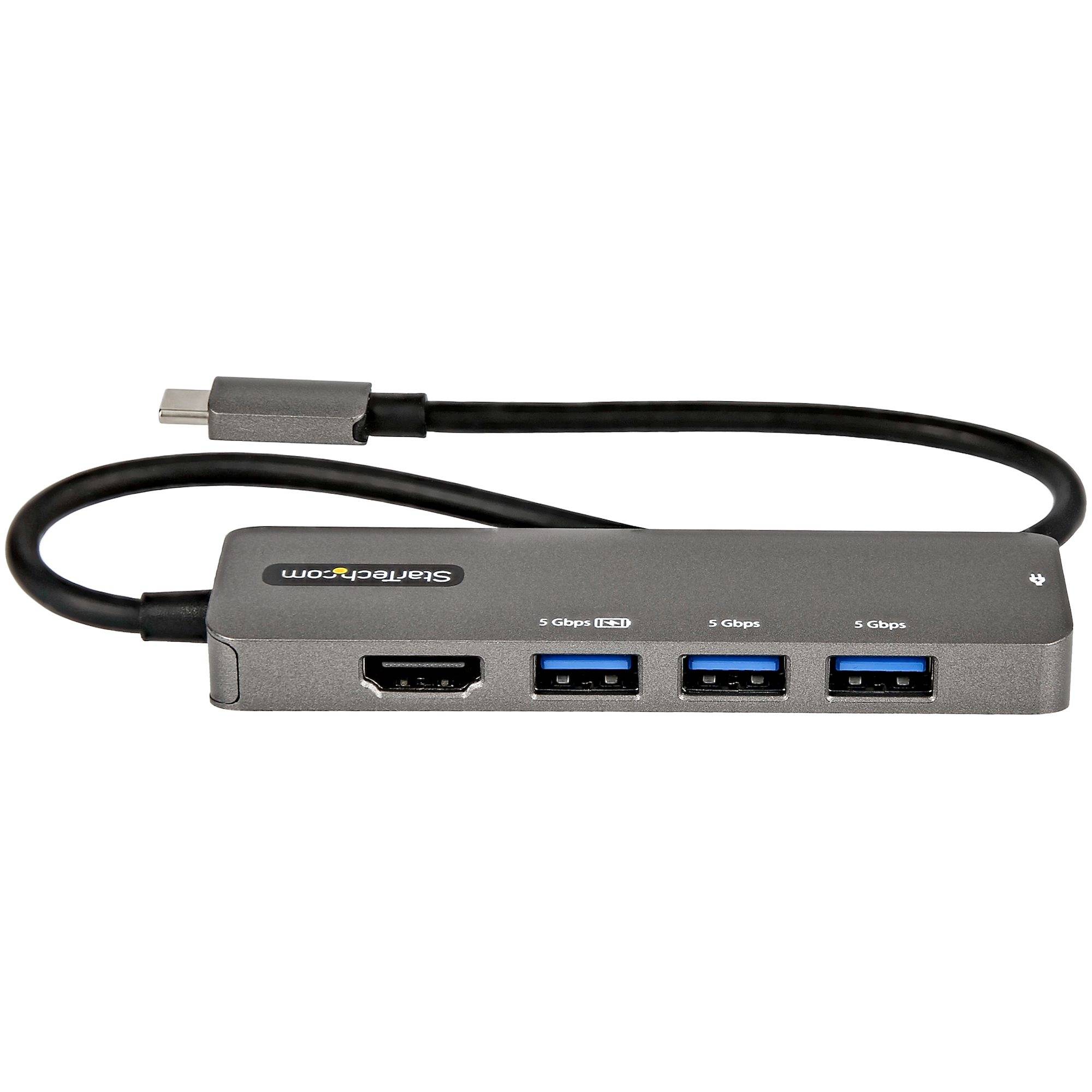 StarTech.com USB-C Multiport Adapter, 4K 60Hz HDMI, HDR - 2-Port 5Gbps USB 3.0 Hub, 100W Power Delivery Pass-Through, GbE, USB Type C Mini Docking Station, Windows/macOS/ChromeOS