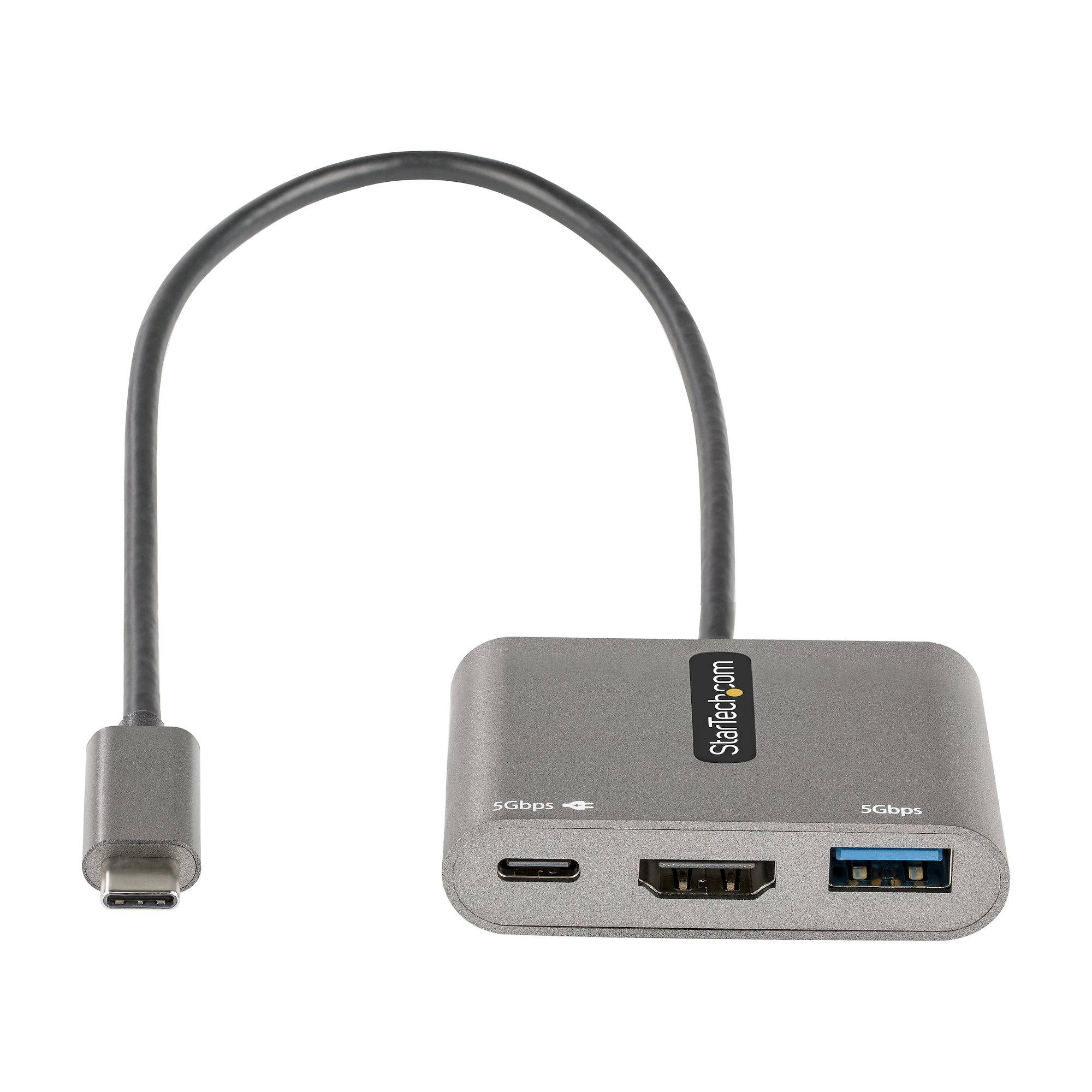 StarTech.com USB C Multiport Adapter, USB-C naar HDMI 4K Video, 100W PD Pass-Through, USB 3.0 Hub 5Gbps (1xType-C/1xA), USB-C Mini Dock, USB-C Travel Dock, Draagbaar Laptop Docking Station