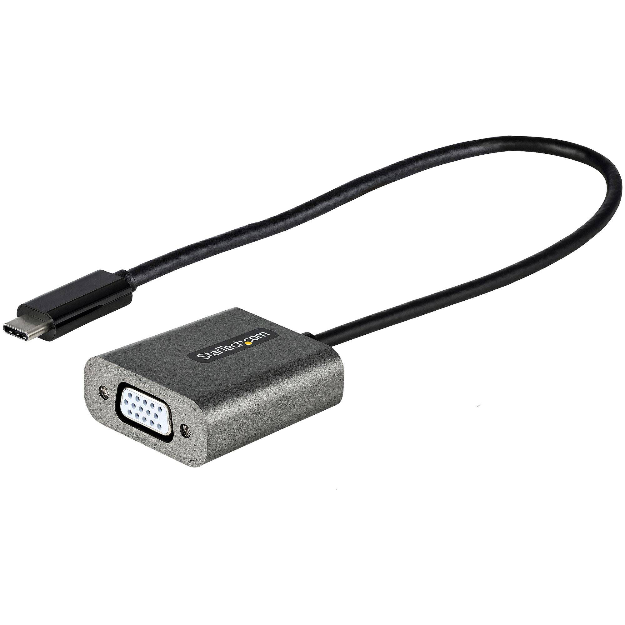 StarTech.com USB C naar VGA Adapter - 1080p USB Type-C naar VGA Adapter Dongle - USB-C (DP Alt Mode) naar VGA Monitor/Scherm - Video Converter - Thunderbolt 3 Compatible - 30cm Vaste Kabel