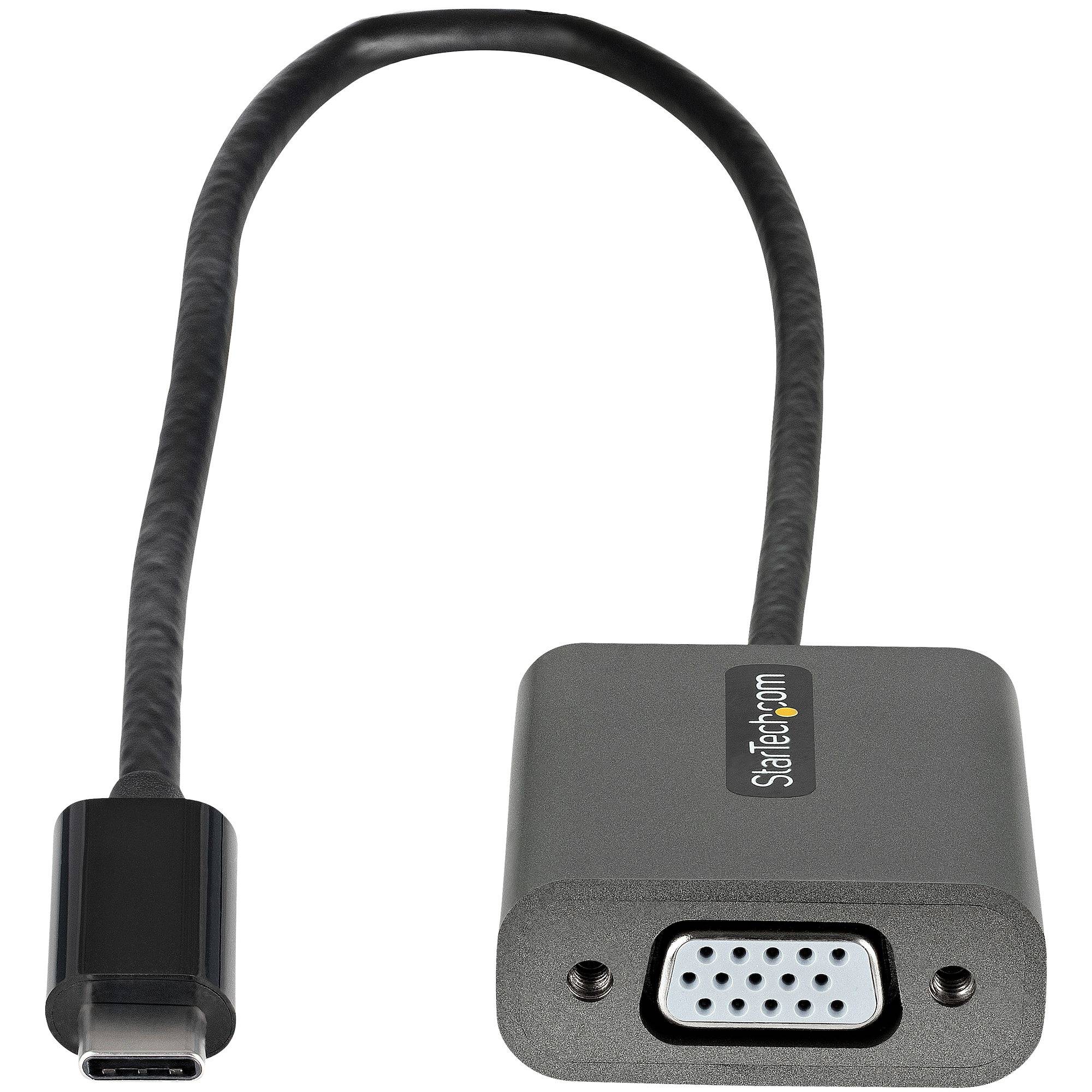 StarTech.com USB C naar VGA Adapter - 1080p USB Type-C naar VGA Adapter Dongle - USB-C (DP Alt Mode) naar VGA Monitor/Scherm - Video Converter - Thunderbolt 3 Compatible - 30cm Vaste Kabel