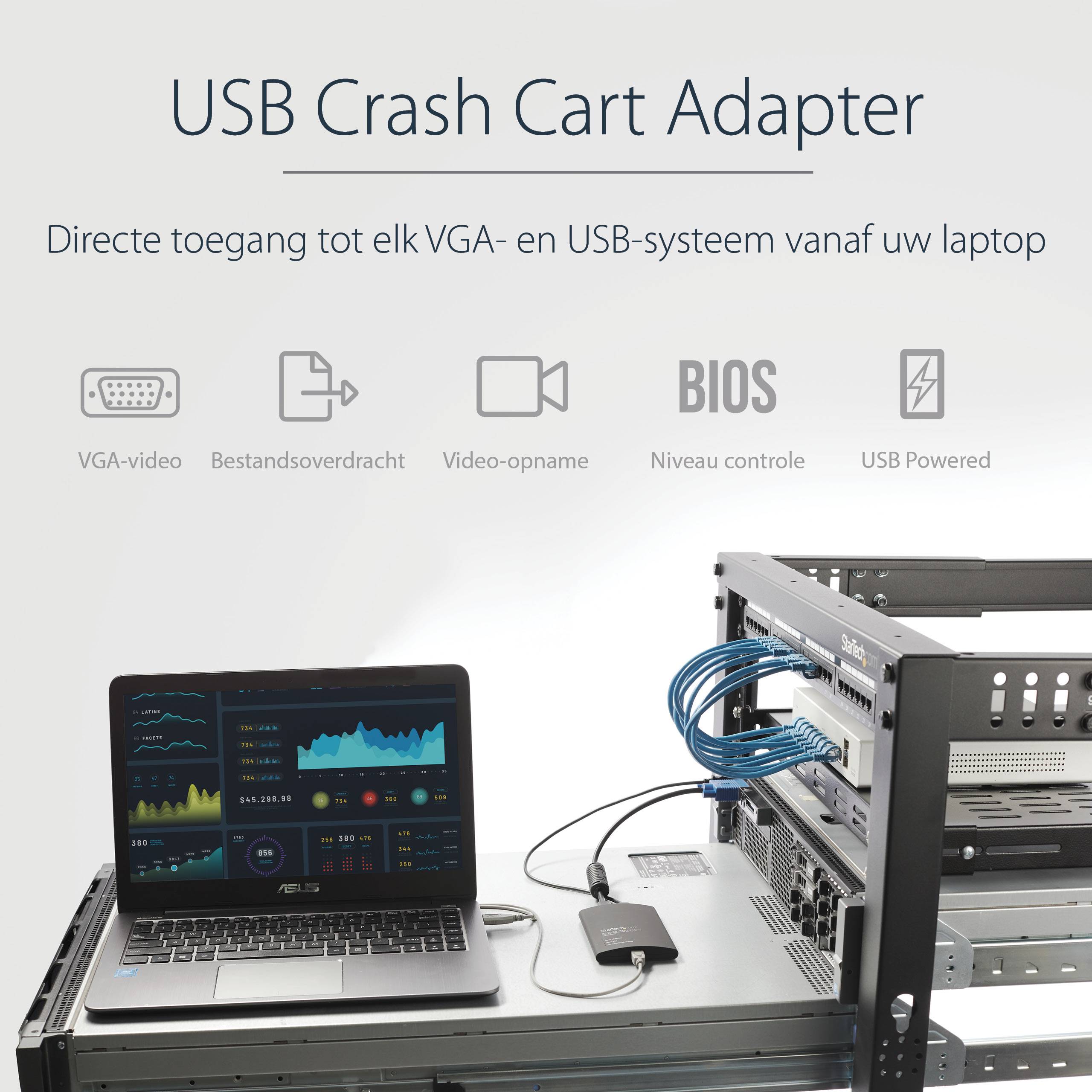 StarTech.com USB Crash Cart adapter met bestandsoverdracht & video-opname