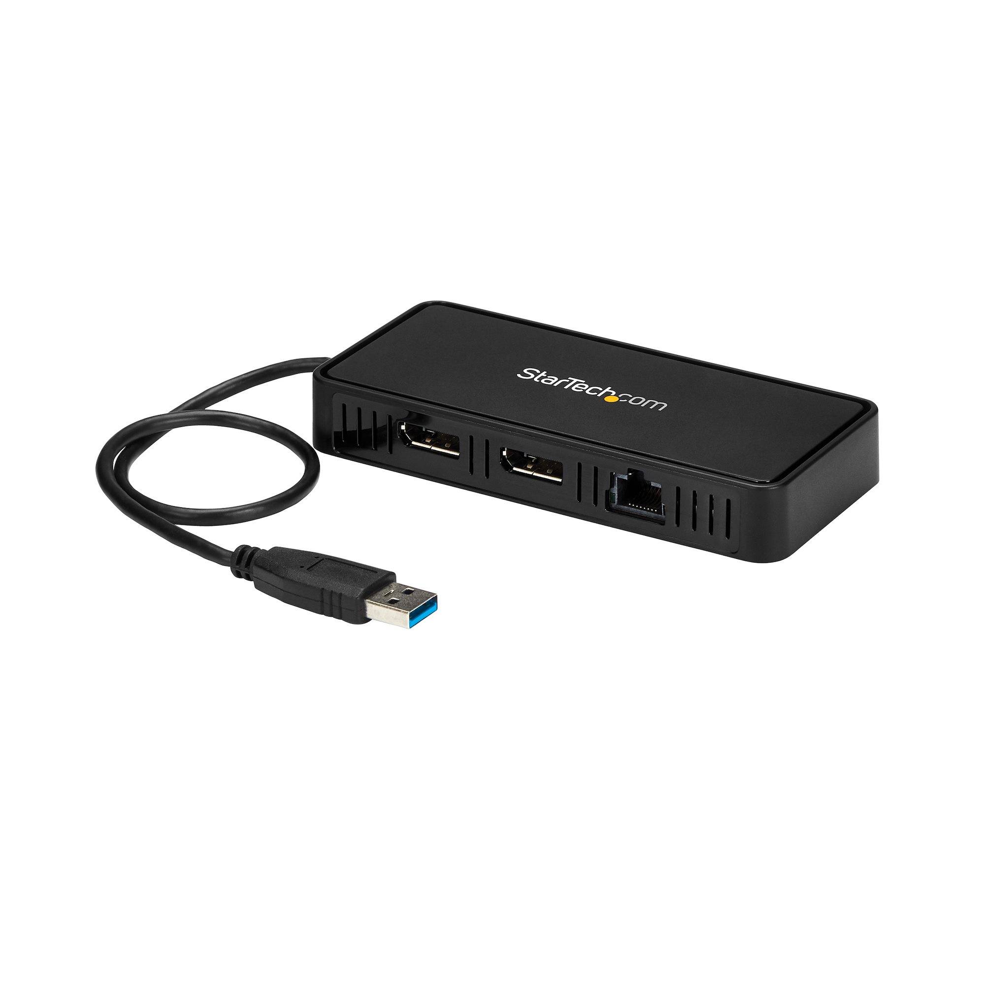 StarTech.com USB 3.0 Mini Dock - Dual Monitor USB-A Docking Station met DisplayPort 4K 60Hz Video & Gigabit Ethernet - 30cm Kabel - USB 3.1 Gen 1 Type-A Laptop Travel Adapter