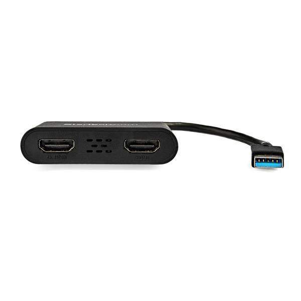StarTech.com USB 3.0 naar Dual HDMI Adapter - Dual 1080p of Single 4K 30Hz - Externe video & grafische kaart - USB Type-A naar HDMI Dual Monitor Display Adapter - Alleen Windows - Zwart