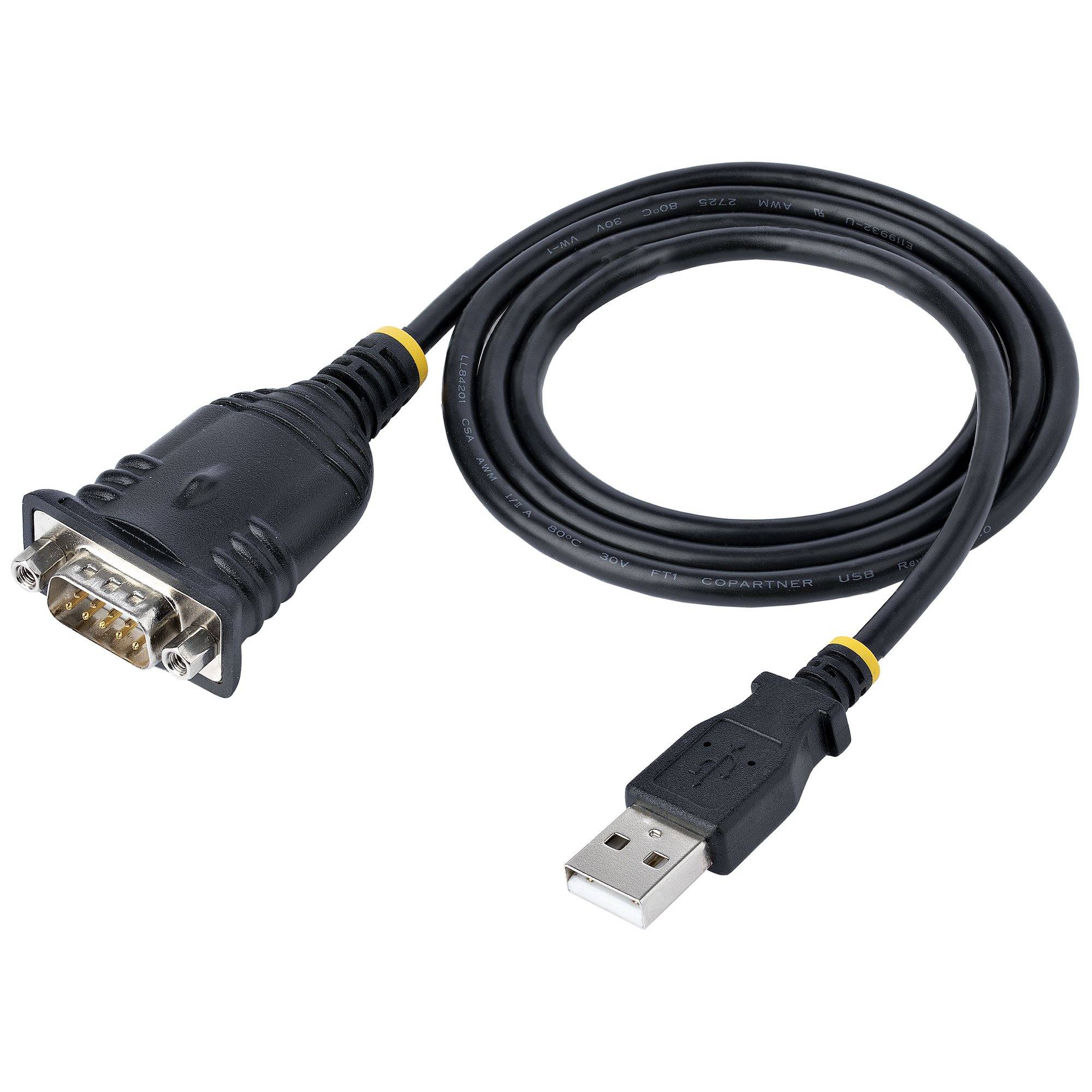 StarTech.com 1m USB Serial Converter Kabel, DB9 Male RS232 naar USB Converter, Prolific Chipset, USB naar Serieel Adapter voor PLC/Printer/Scanner/Switch, USB naar COM Poort Adapter, Windows/Mac