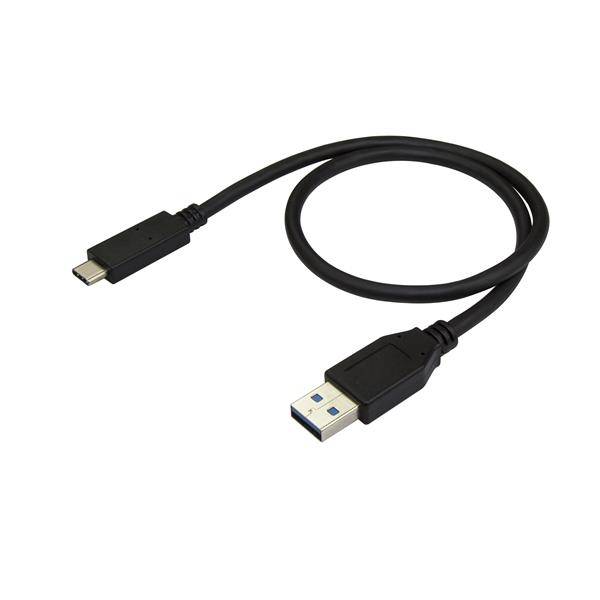 StarTech.com 50cm USB-A naar USB-C Oplaadkabel, Opladen & Sync, USB 10Gbps, USB-A naar USB-C Data Kabel, M/M, Zwart