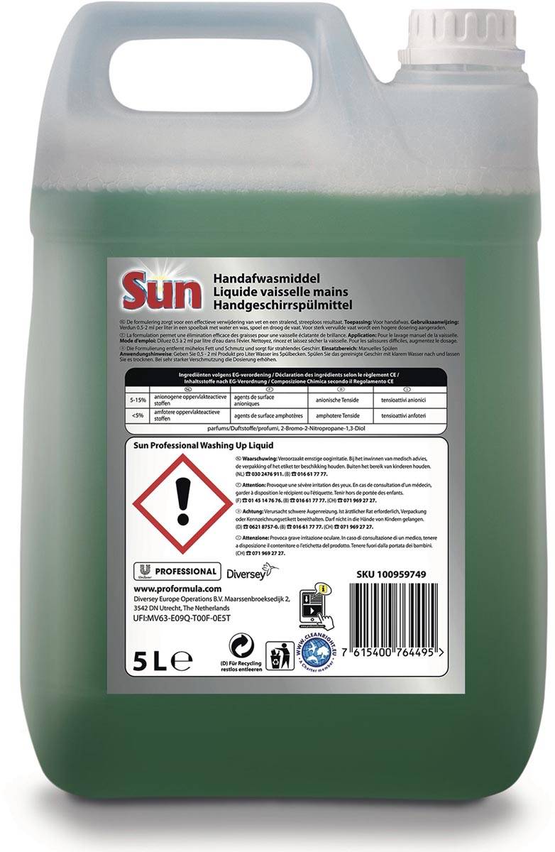 Sun Pro Formula handafwasmiddel, flacon van 5 liter