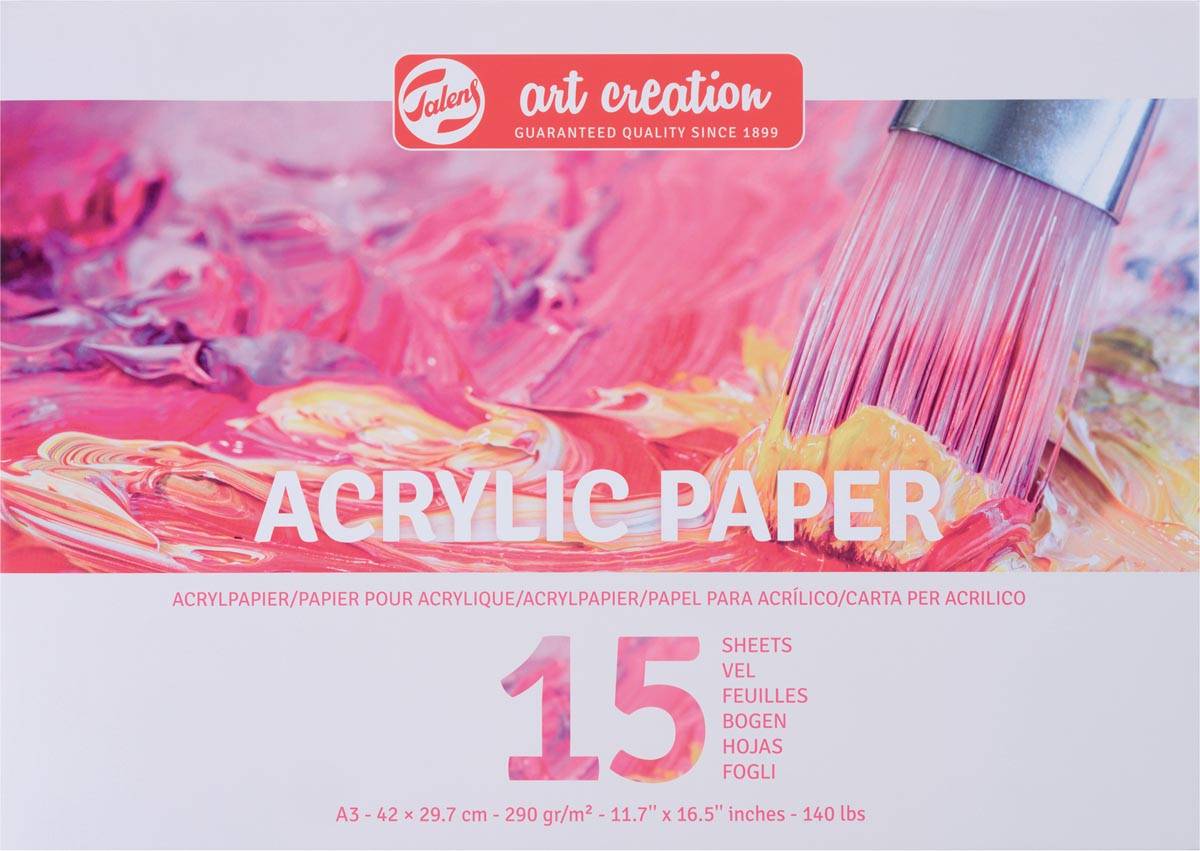 Talens Art Creation acrylpapier, 290 g/m², ft A3, blok van 15 vel