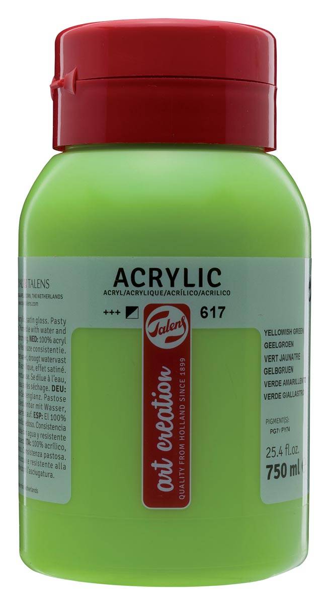 Talens Art Creation acrylverf flacon van 750 ml, geelgroen