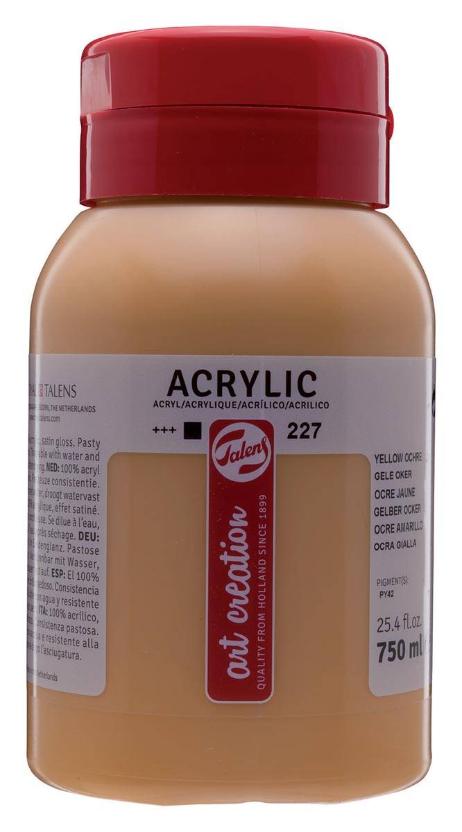 Talens Art Creation acrylverf flacon van 750 ml, gele oker