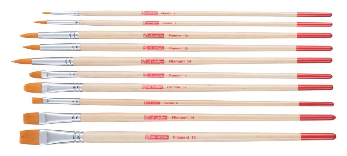 Talens Art Creation penselenset polyester geassorteerd, set met 10 penselen