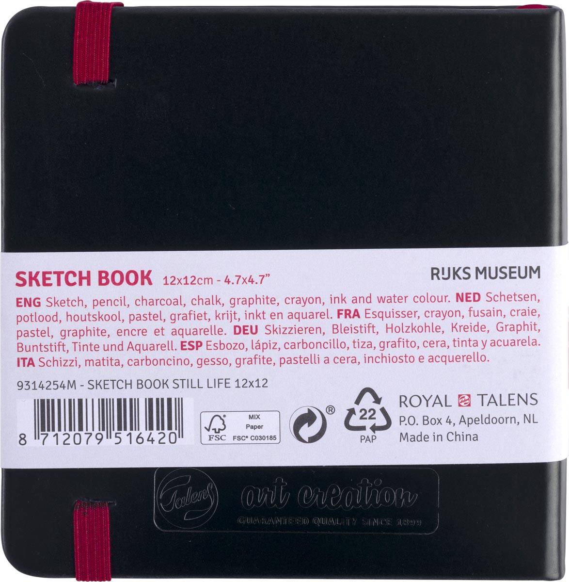 Talens Art Creation schetsboek, Stilleven, 12 x 12 cm