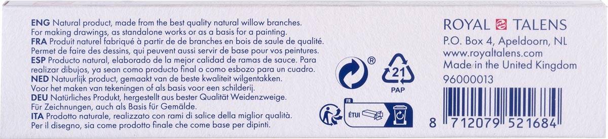 Talens houtskool medium, doosje van 3 staafjes