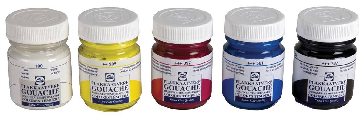 Talens plakkaatvef Extra Fijn flacon van 50 ml, wit