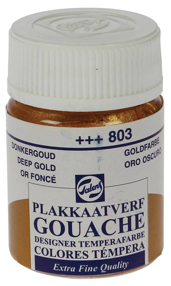 Talens plakkaatverf Extra Fijn flacon van 16 ml, donkergoud