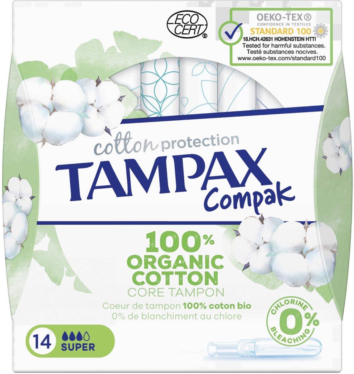 Tampax Cotton Super tampons, pak van 14 stuks