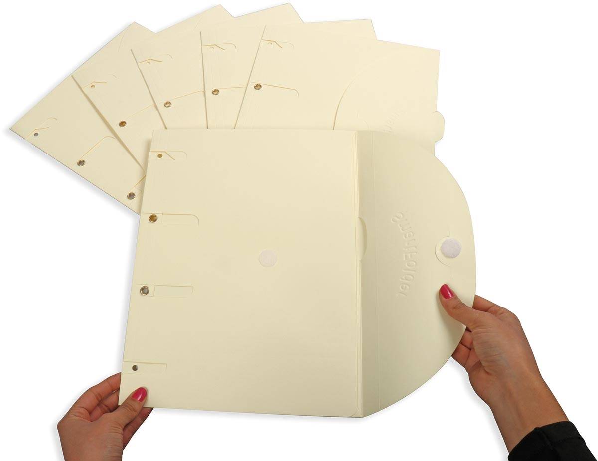 Tarifold smartfolder, geperforeerde showtas, ft A4, pak van 6 stuks, beige