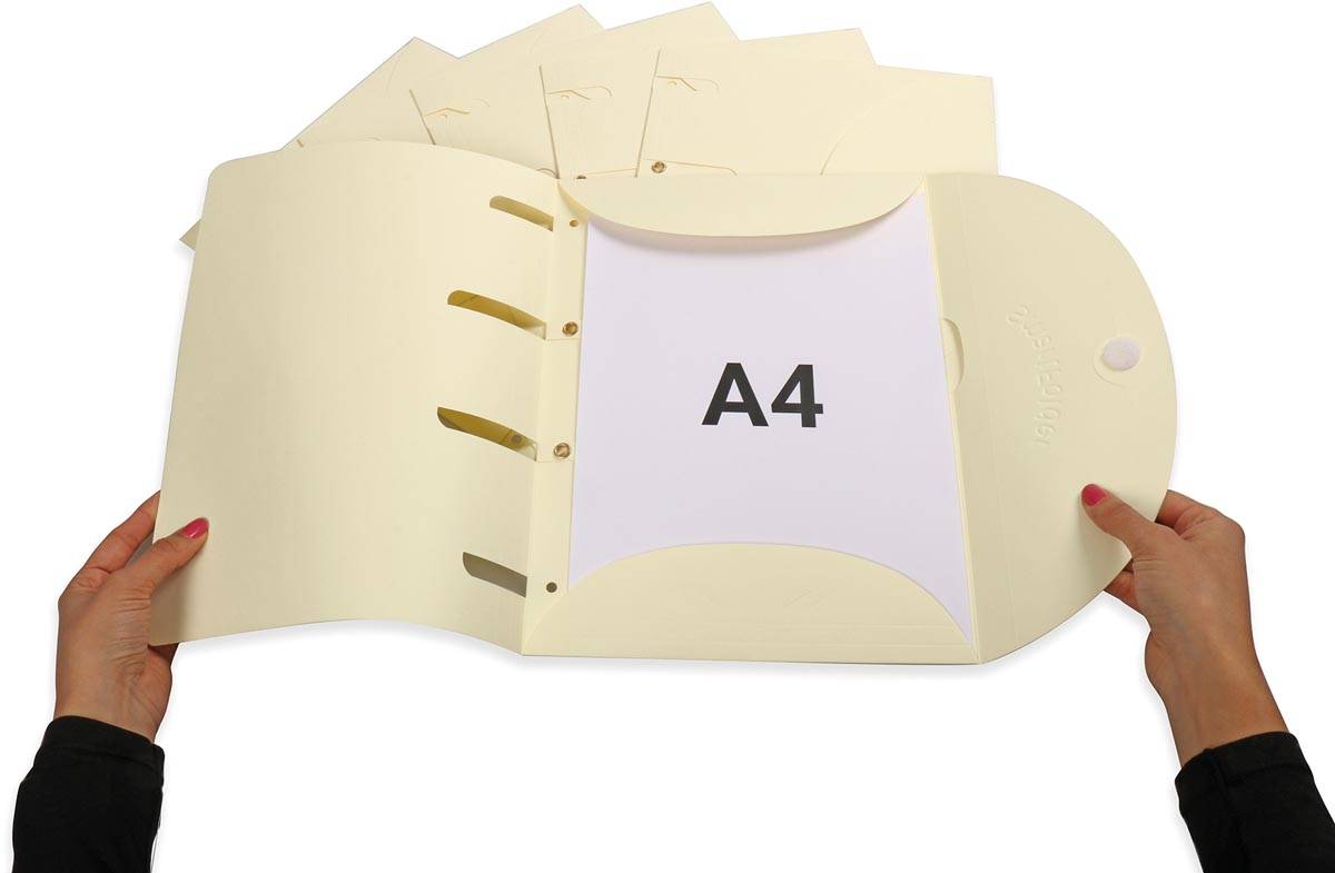Tarifold smartfolder, geperforeerde showtas, ft A4, pak van 6 stuks, beige