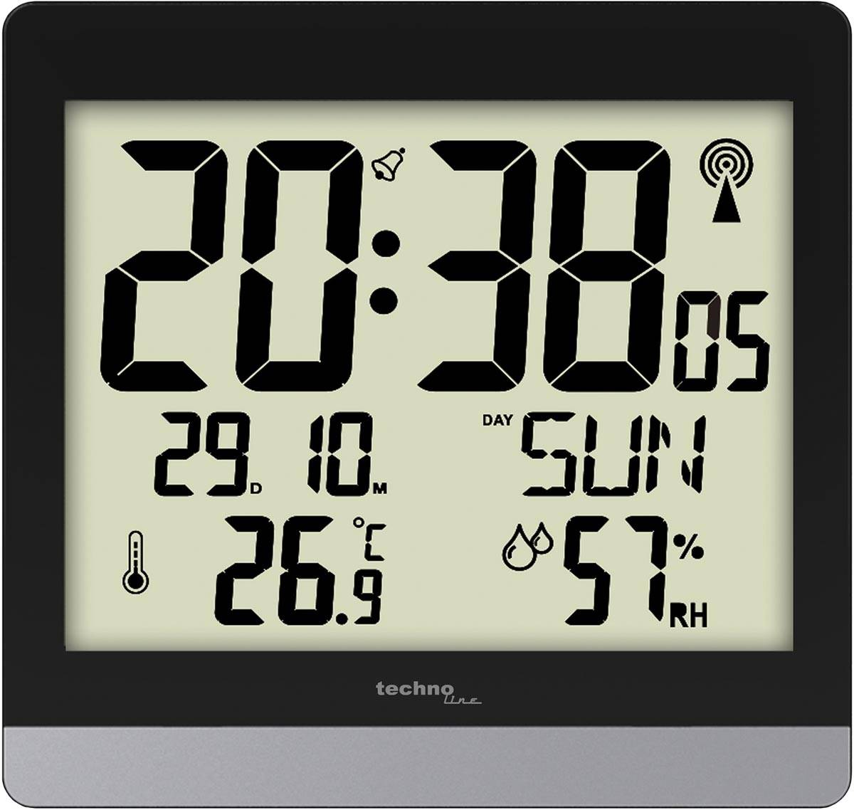 Technoline klok WS 8014, digitaal, radiogestuurd, ft 20 x 2,9 x 18,9 cm