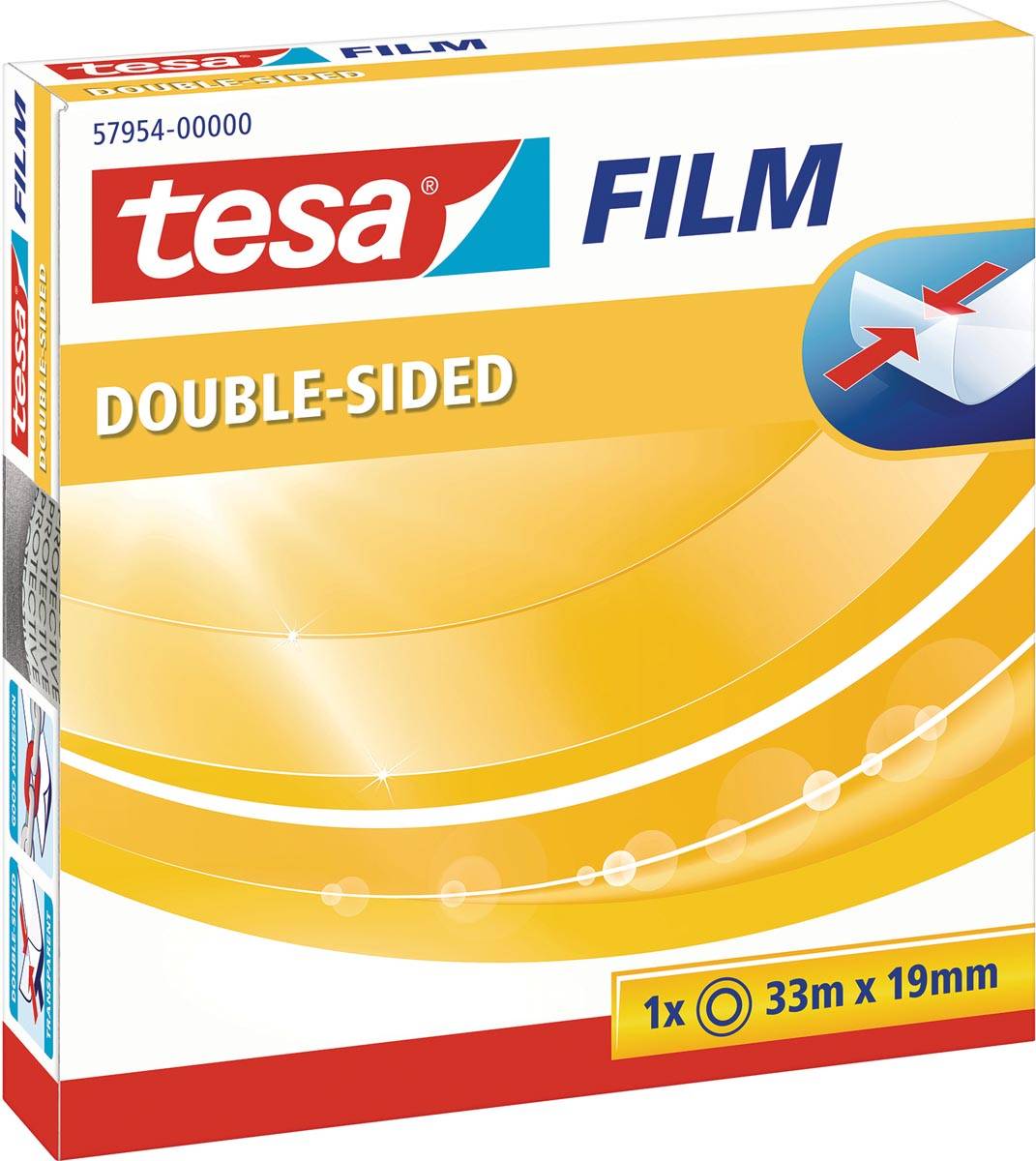 Tesafilm dubbelzijdige tape, ft 33 m x 19 mm