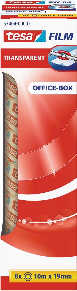 Tesafilm transparante tape, ft 19 mm x 10 m, 8 rolletjes