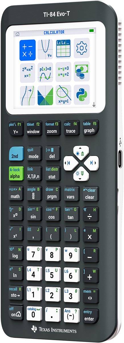 Texas grafische rekenmachine TI-84 Evo-T, zwart