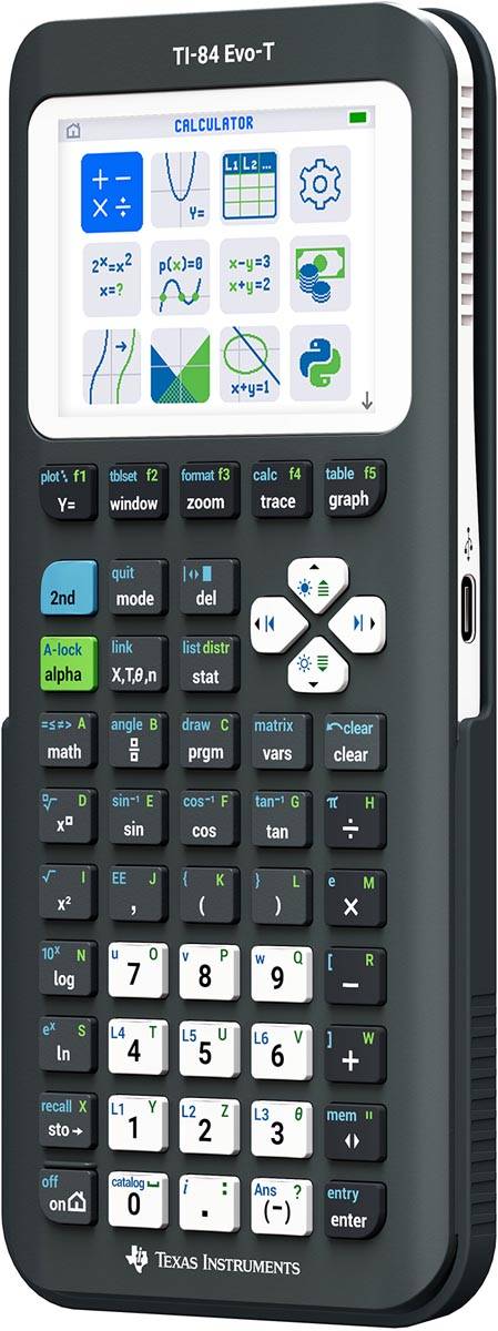 Texas grafische rekenmachine TI-84 Evo-T, zwart