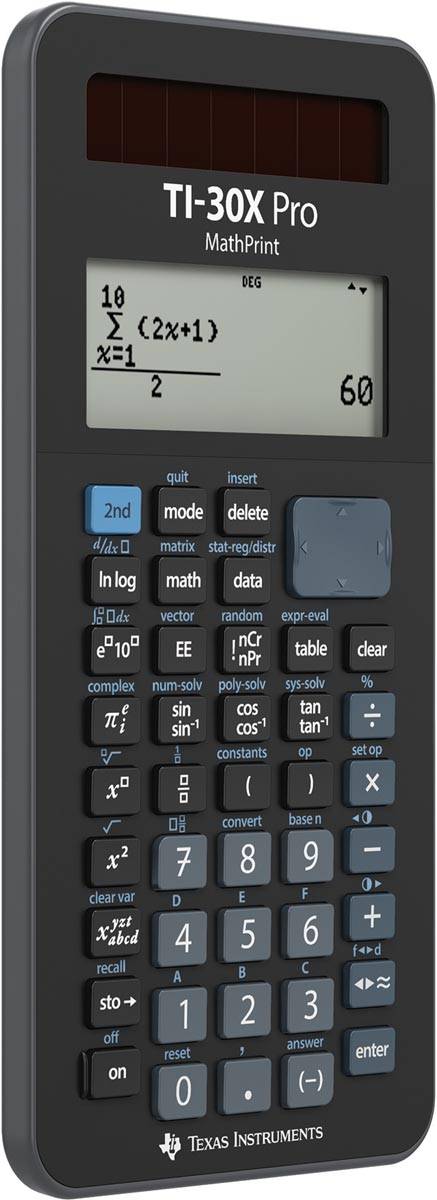 Texas wetenschappelijke rekenmachine TI-30X Pro MathPrint, in een kartonnen doosje