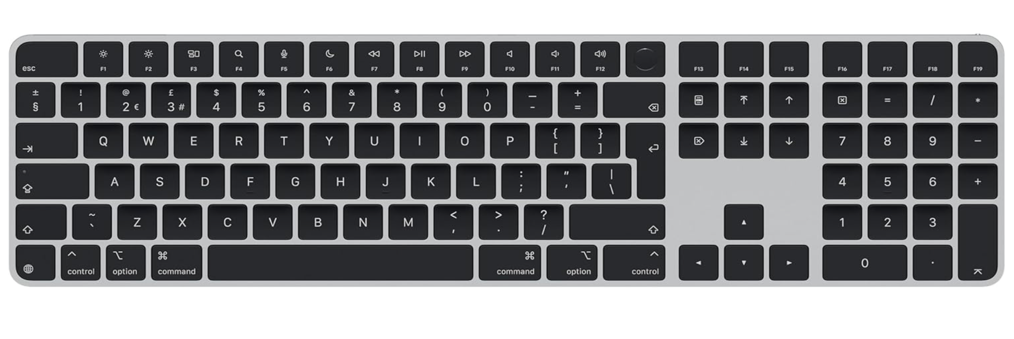Apple Magic Keyboard met Touch ID en numeriek toetsenblok voor Mac-modellen met Apple silicon Engels (VK) Zwarte toetsen