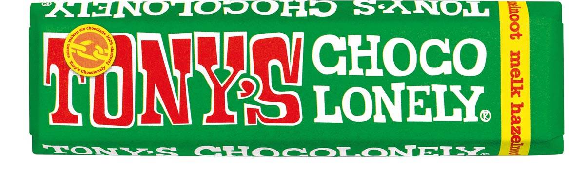 Tony's Chocolonely chocoladereep, 47g, hazelnoot