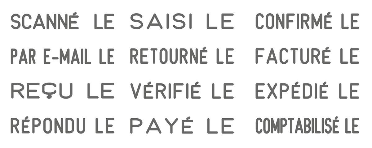 Trodat tekststempel met datum Printy 4817, Frans