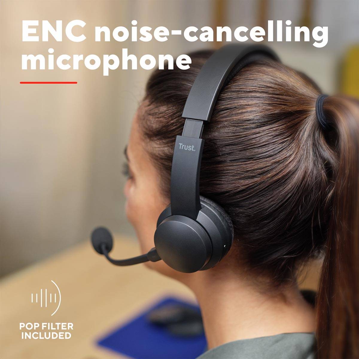 Trust Ayda Headset, on ear, Bluetooth, noice cancelling