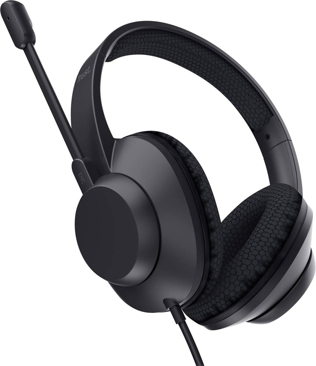Trust Ayda Max Headset, over ear, USB aansluiting, noice cancelling