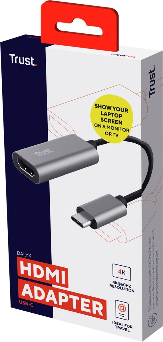 Trust Dalyx adapter USB-C naar HDMI, 0,10 m