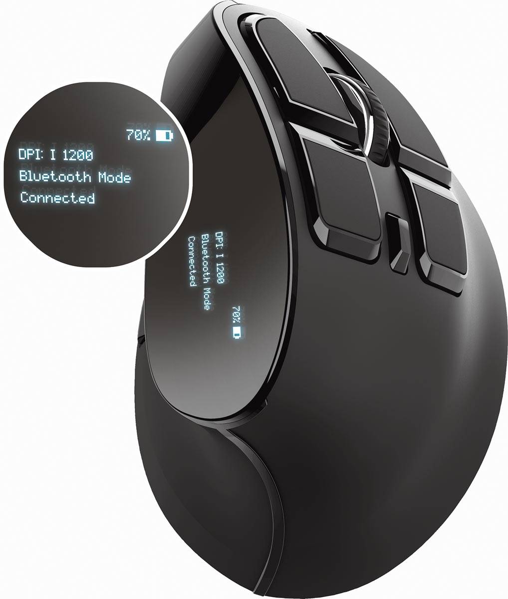 Trust oplaadbare draadloze ergonomische muis Voxx, zwart