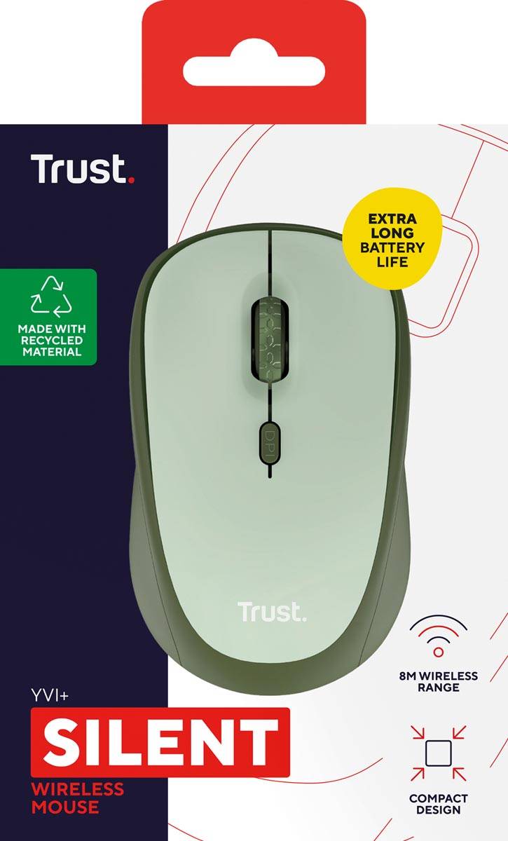 Trust YVI+ draadloze muis Eco, groen