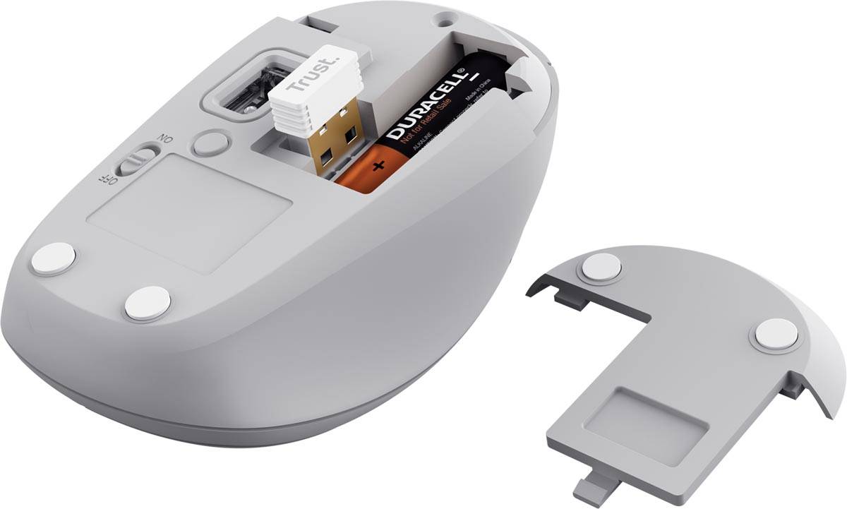Trust YVI+ draadloze muis, multi-device, wit