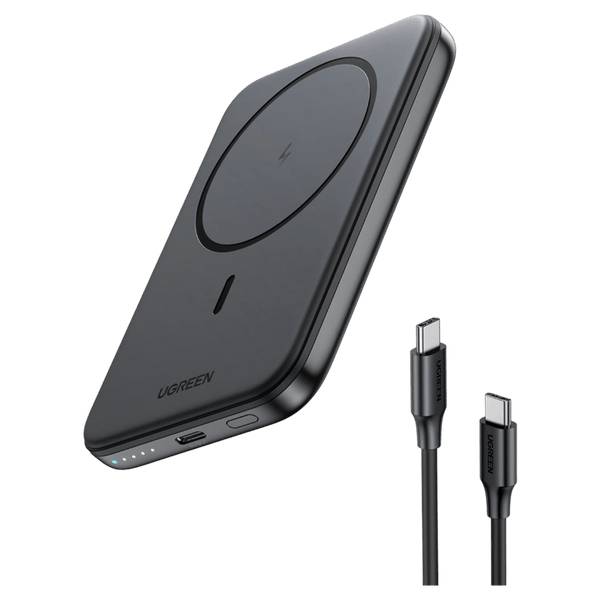 Ugreen 25207 powerbank 5000 mAh Draadloos opladen Zwart