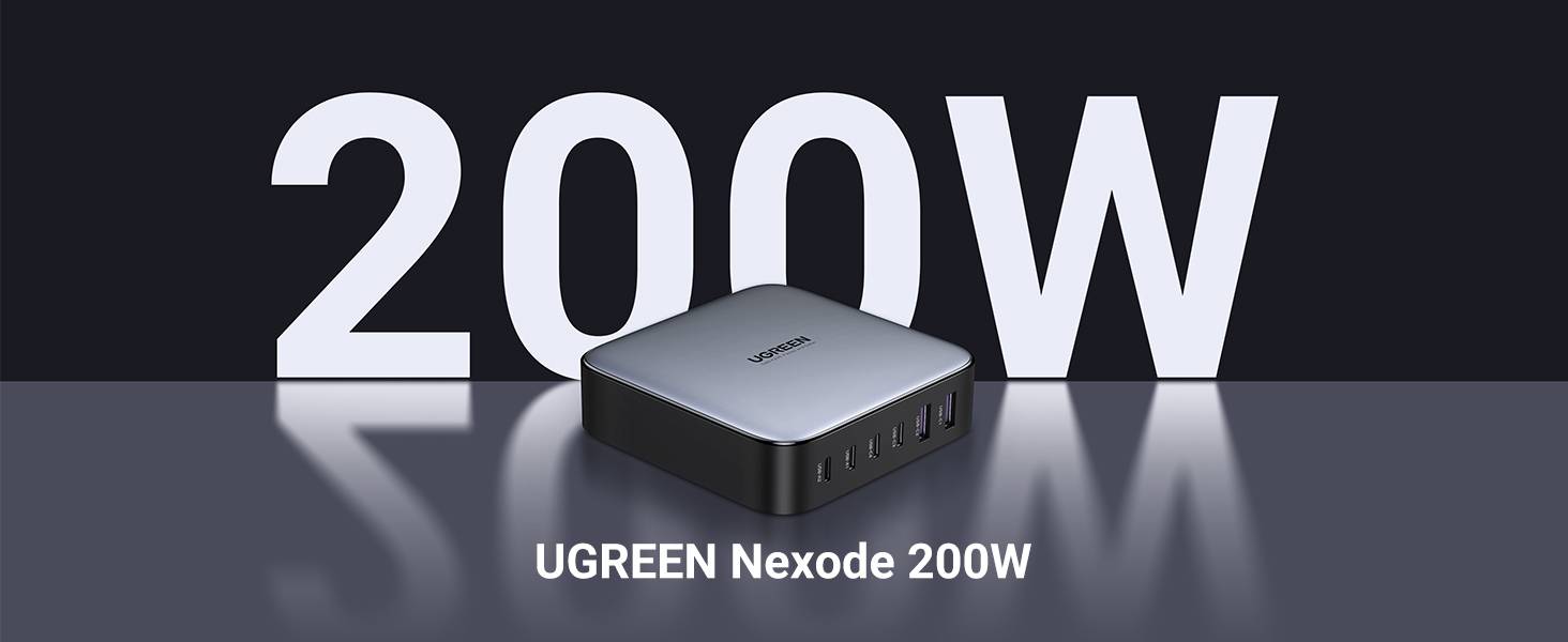 Ugreen 40914 Nexode 200W GaN Desktop USB-C USB-A Oplader