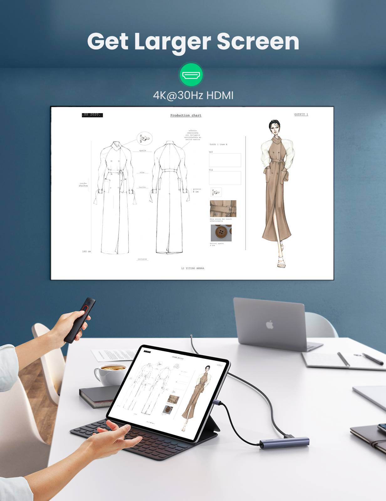 Ugreen 10919 laptop dock & poortreplicator Bedraad USB 3.2 Gen 1 (3.1 Gen 1) Type-C Grijs