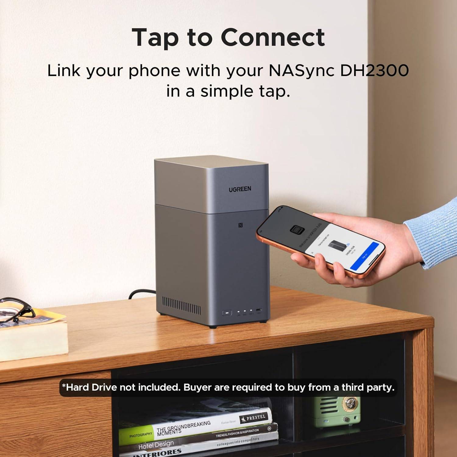 Ugreen DH2300 NAS Mini Tower 4 GB Grijs