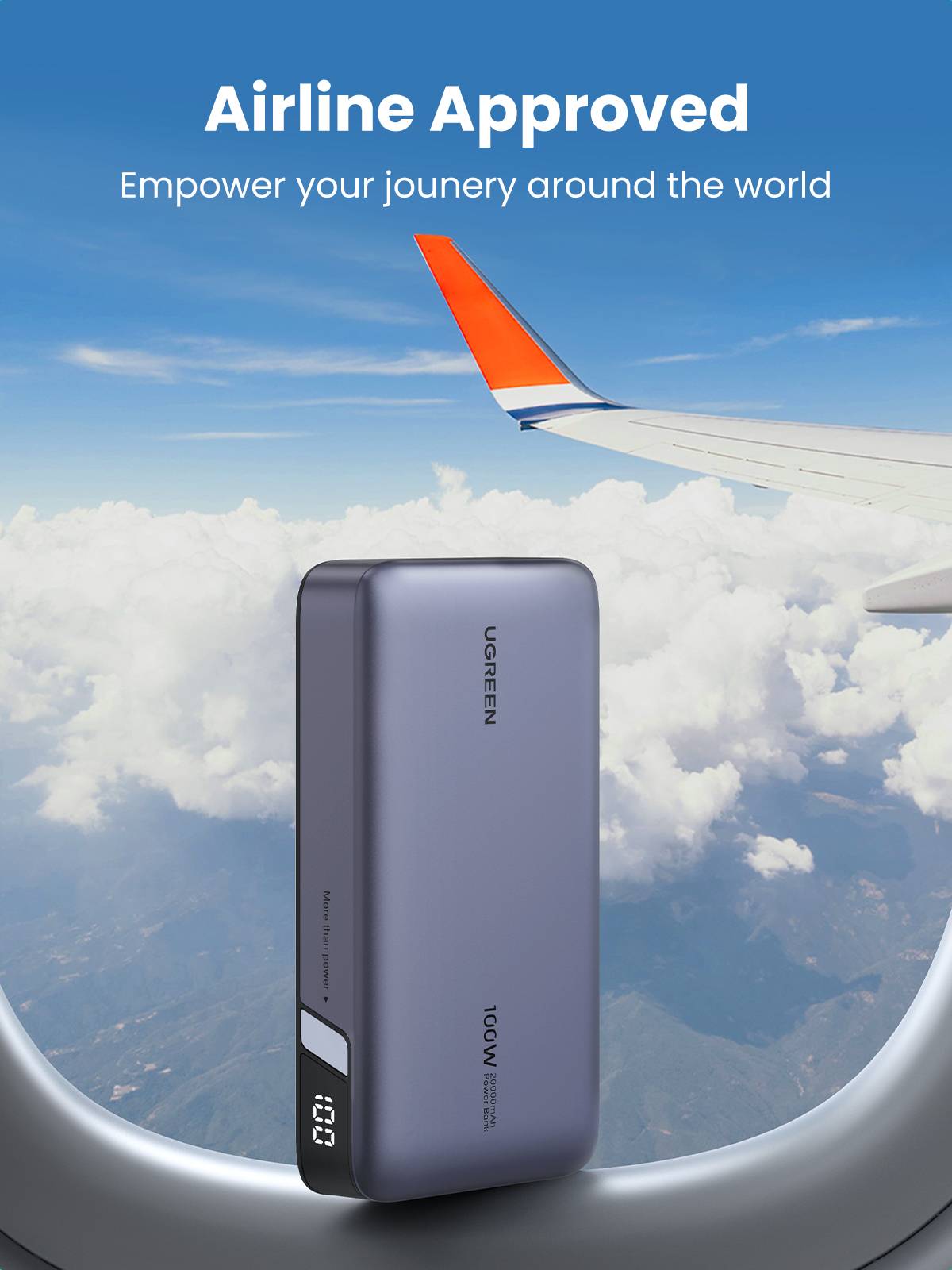 Ugreen 25188 powerbank 20000 mAh Grijs